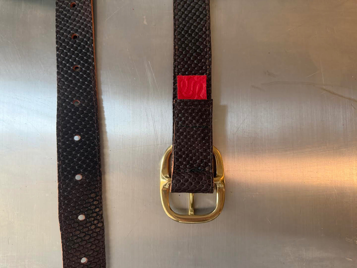 Brown and Gold Leather Belt