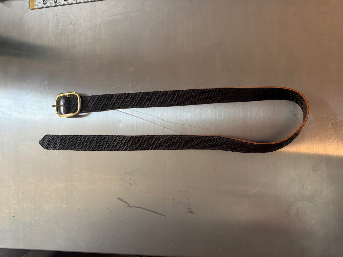 Brown and Gold Leather Belt
