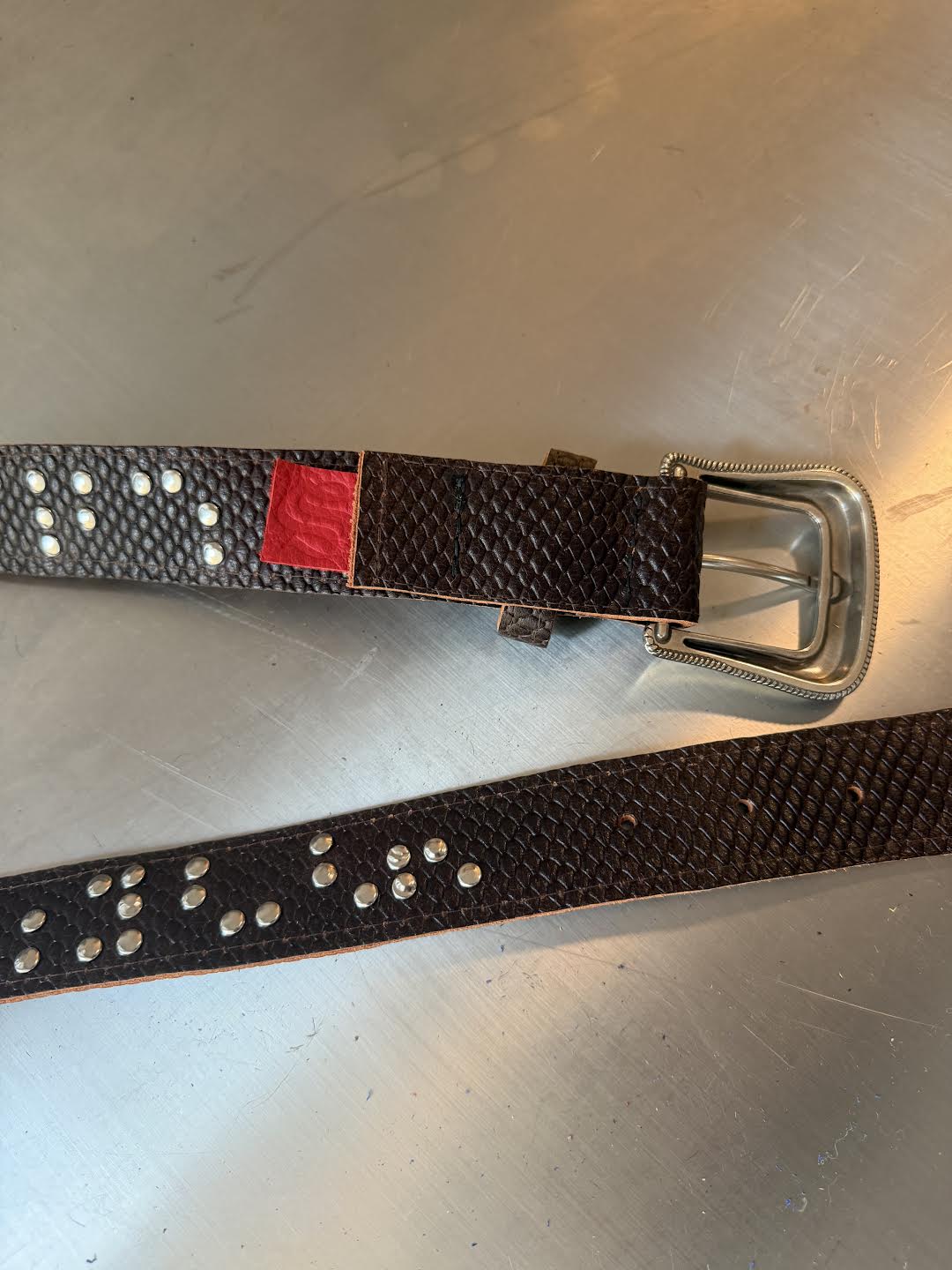 Studded Sable Branded Belt