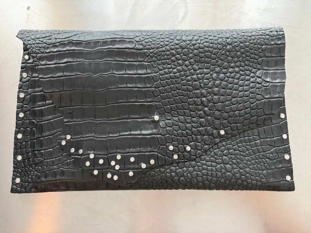 Computer Sleeve Black Croc 12"