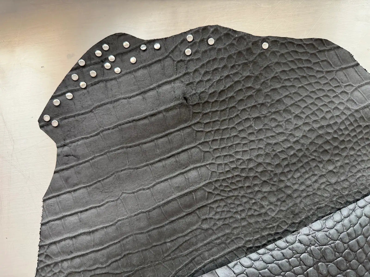 Computer Sleeve Black Croc 12"