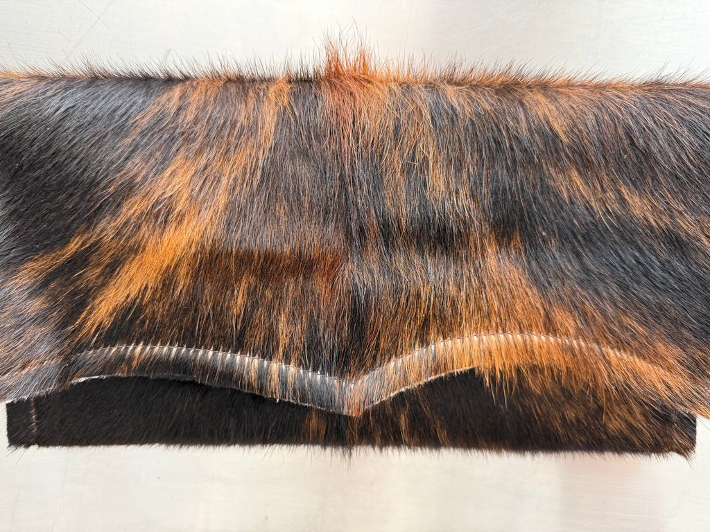 Black & Orange Brindle Cowhide Clutch