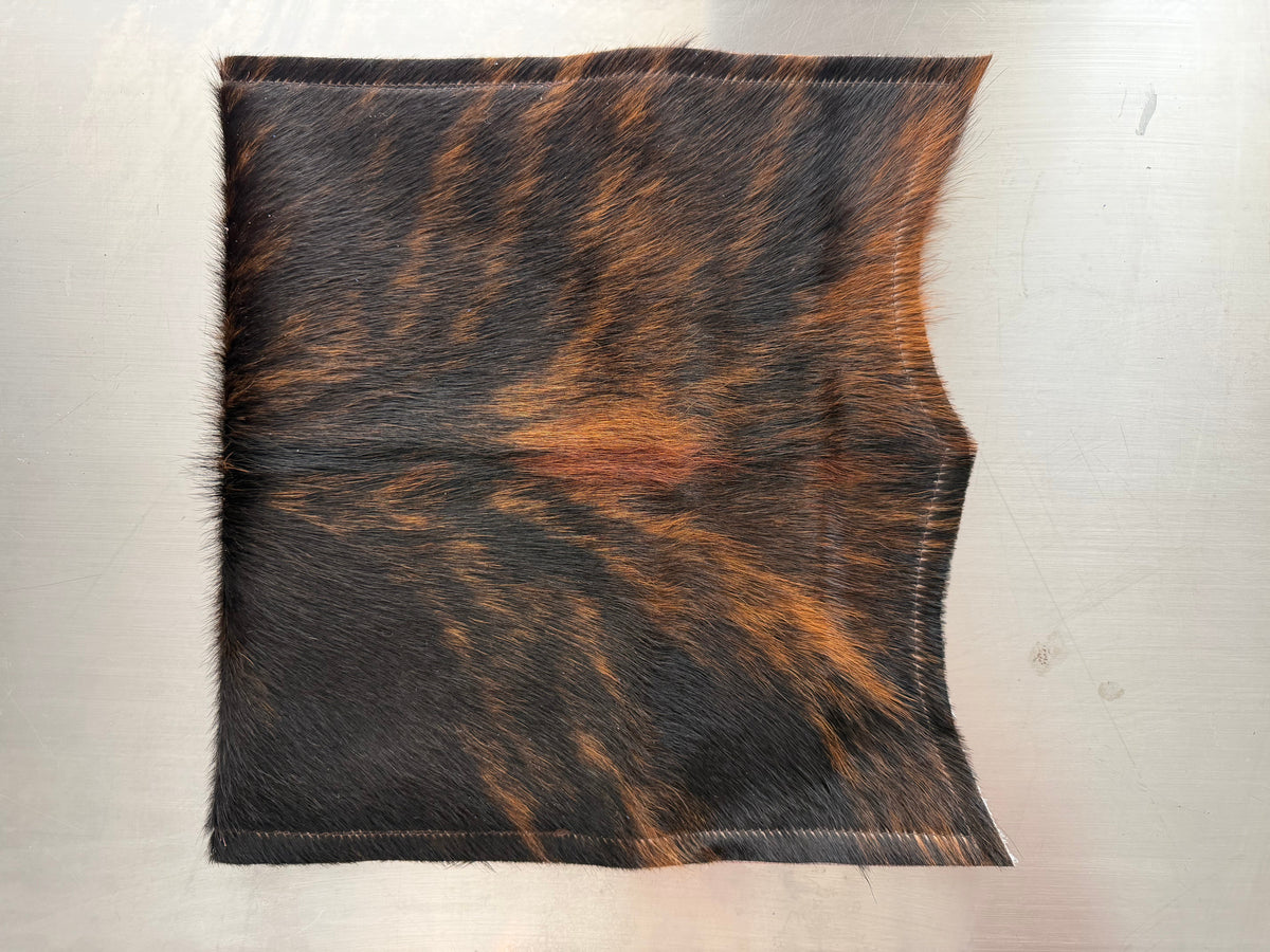 Black & Orange Brindle Cowhide Clutch