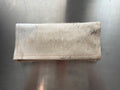 White & Tan Cowhide Clutch