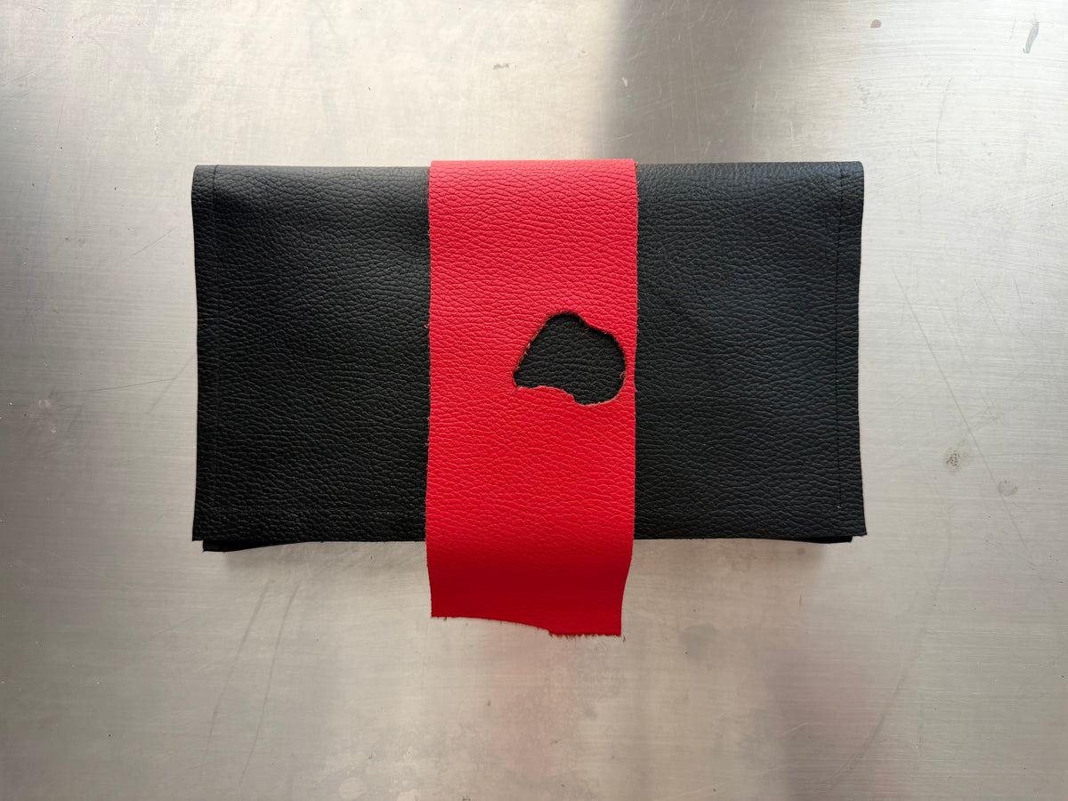 Black and Red Leather Clutch