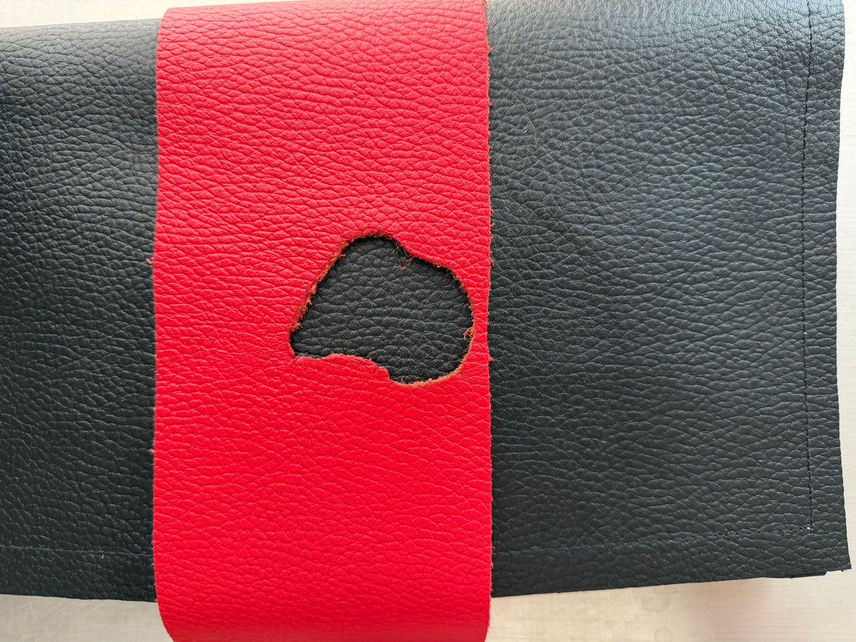 Black and Red Leather Clutch