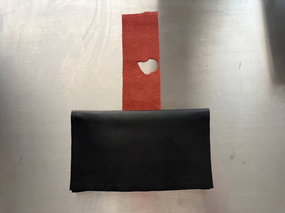 Black and Red Leather Clutch