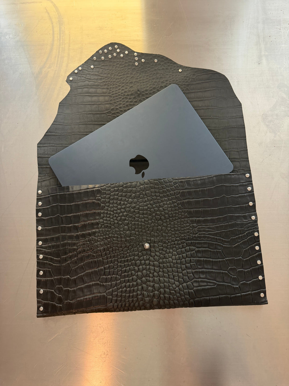 Computer Sleeve Black Croc 15"