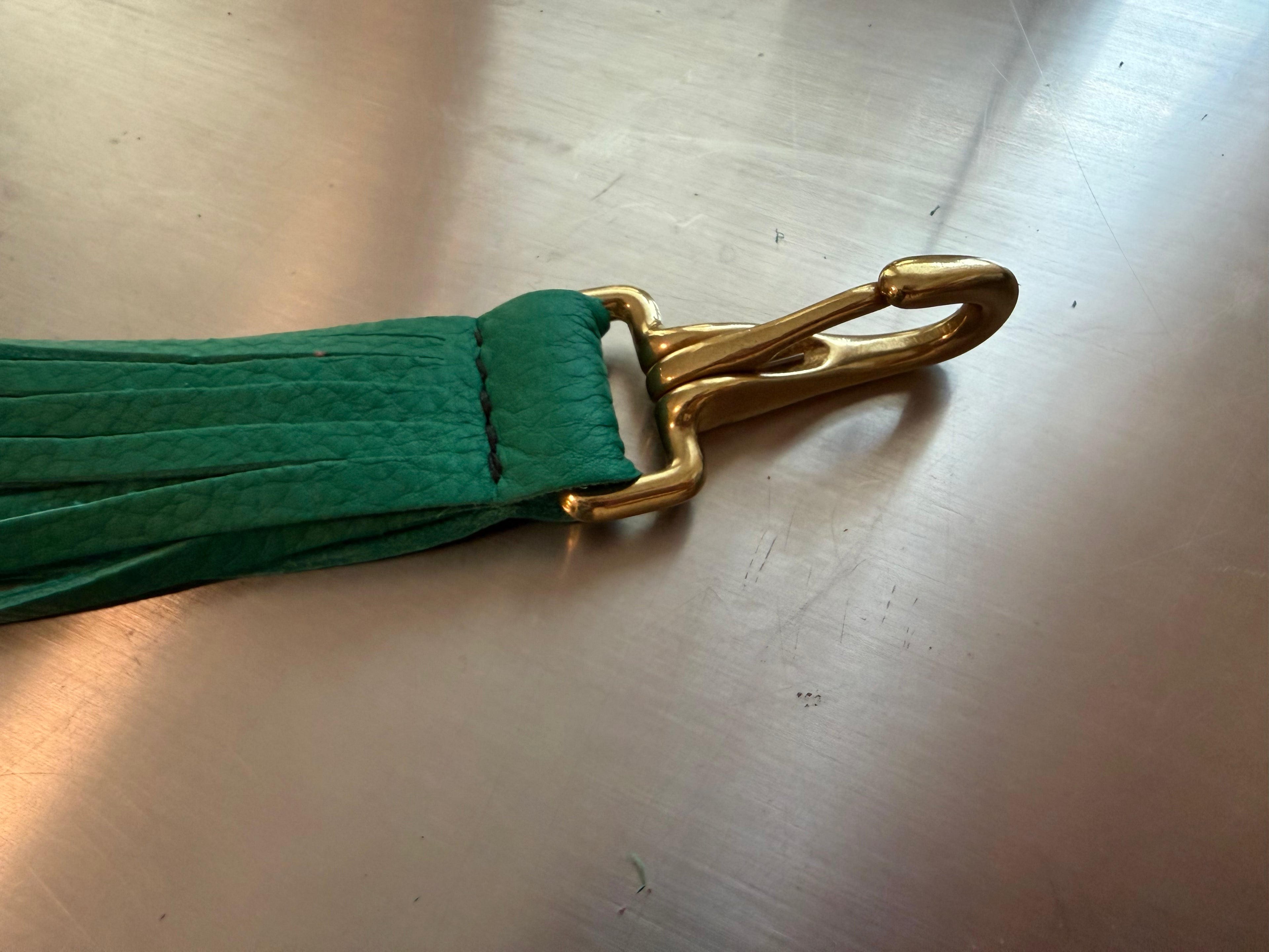 Forest Green Fringe Keychain