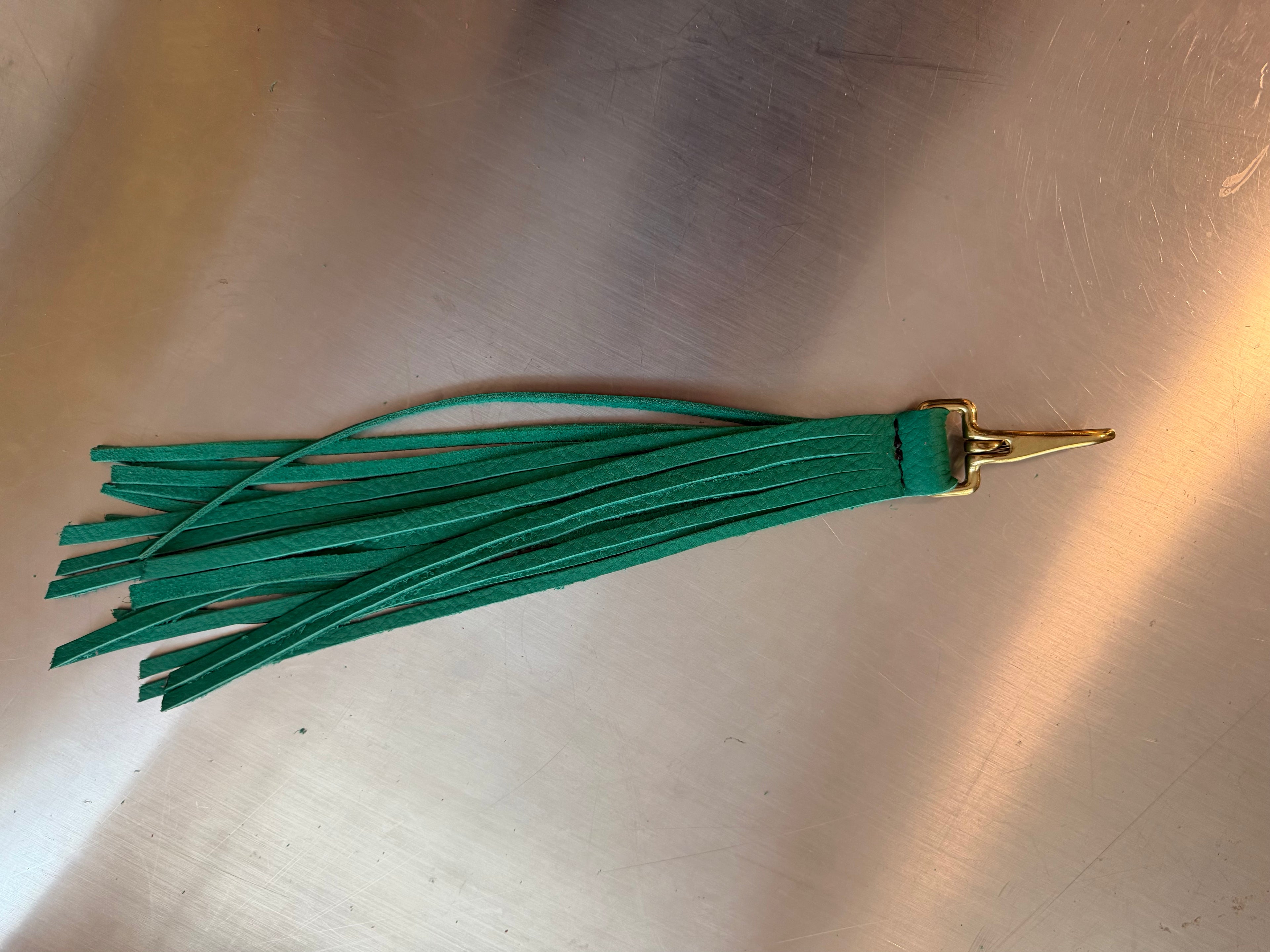 Forest Green Fringe Keychain