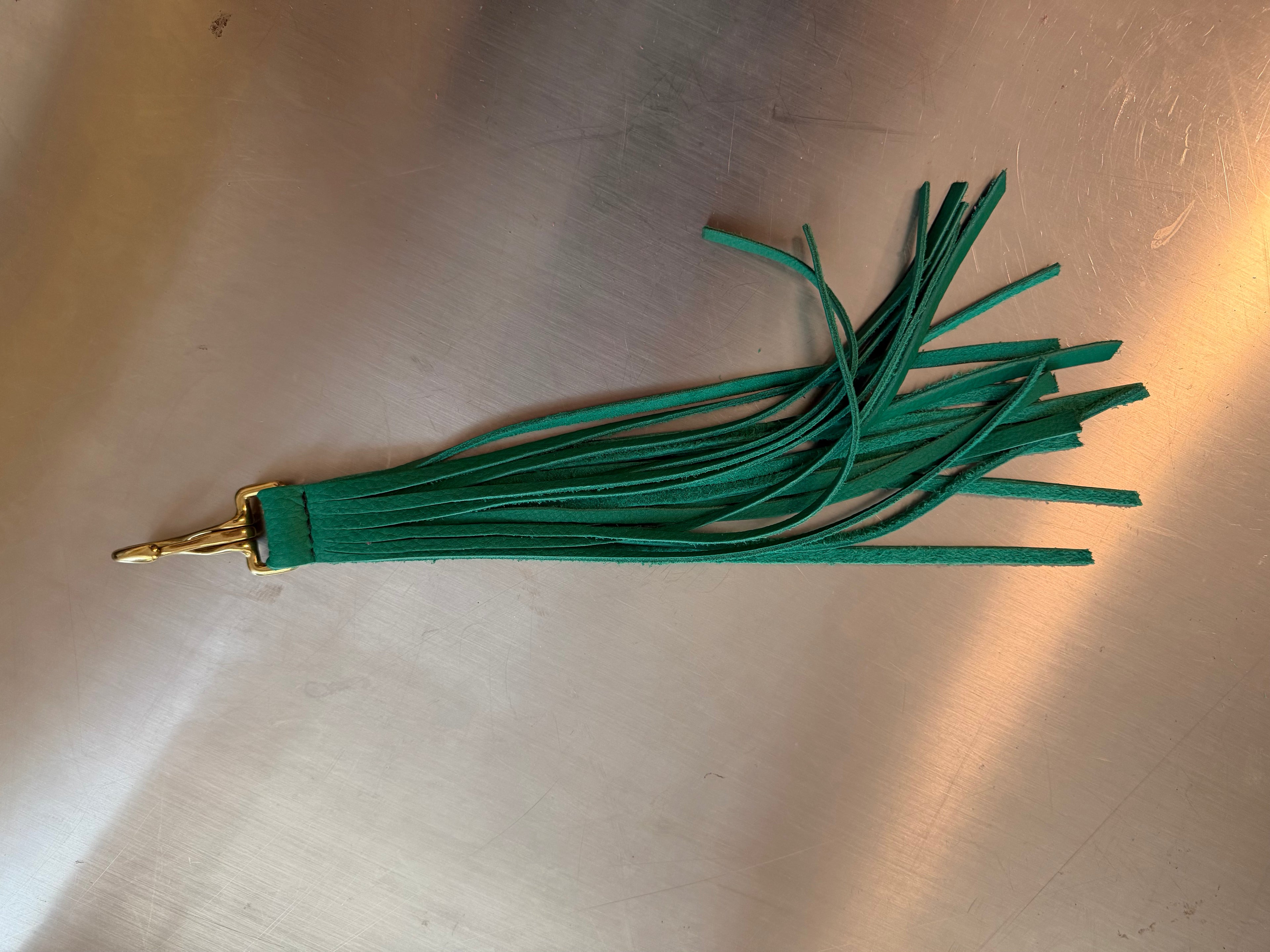 Forest Green Fringe Keychain