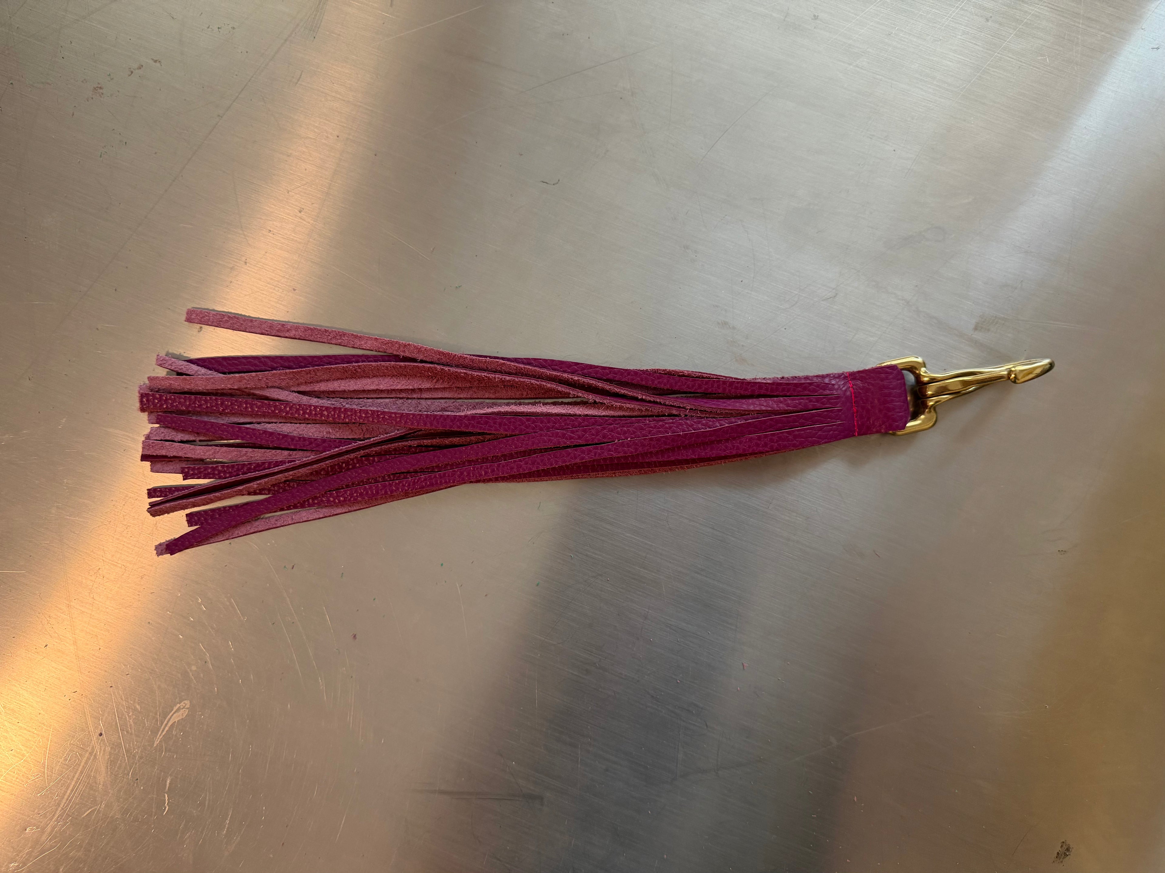 Plum Fringe Keychain