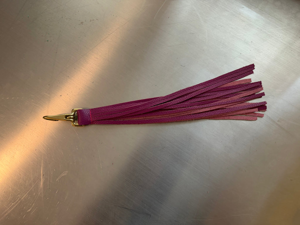 Plum Fringe Keychain