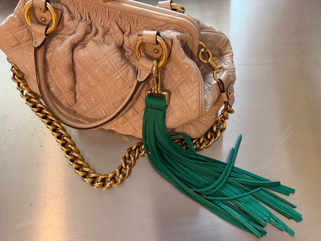 Forest Green Fringe Keychain
