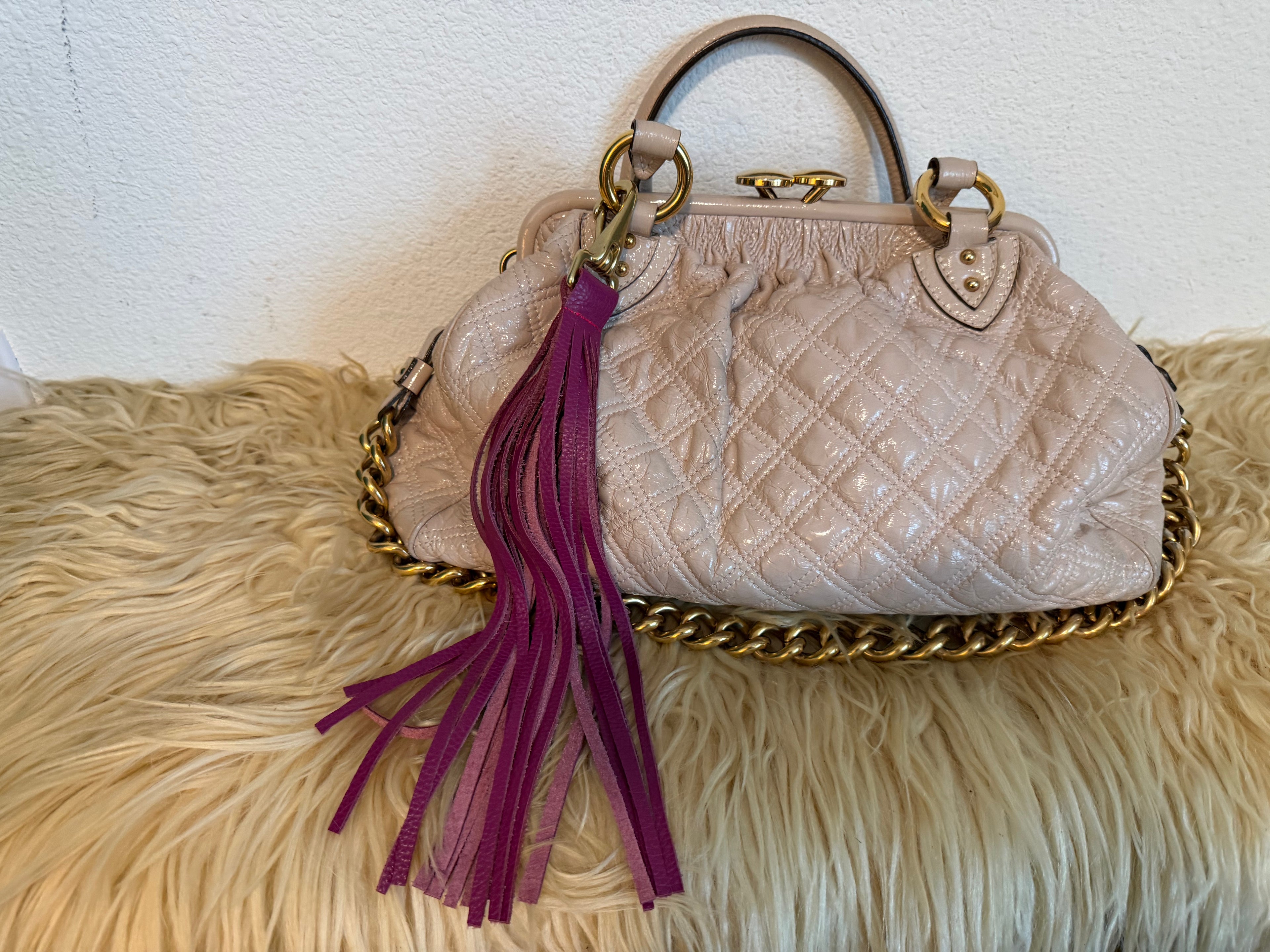 Plum Fringe Keychain