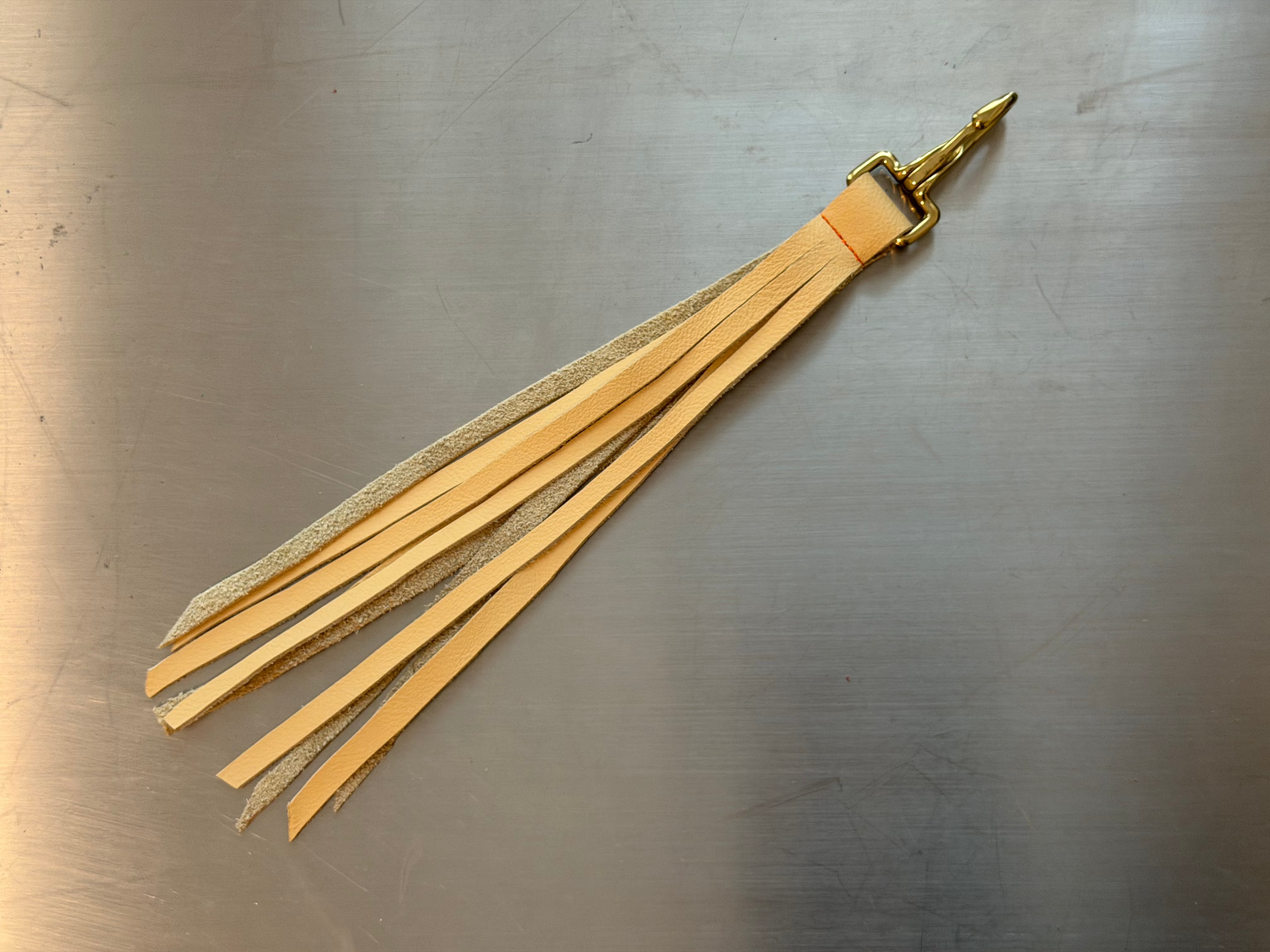 Tan Fringe Keychain