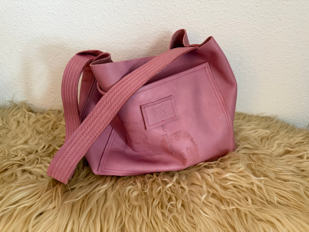 Baby Pink Leather Shoulder Bag