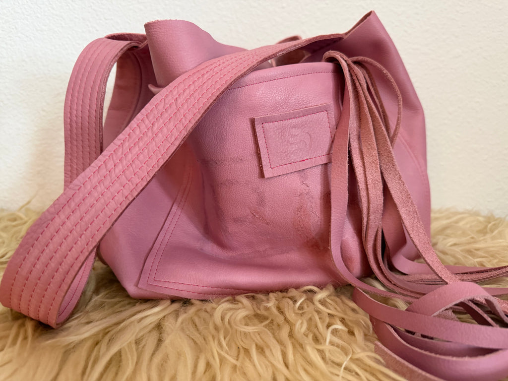 Baby Pink Leather Shoulder Bag