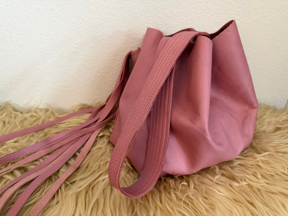 Baby Pink Leather Shoulder Bag