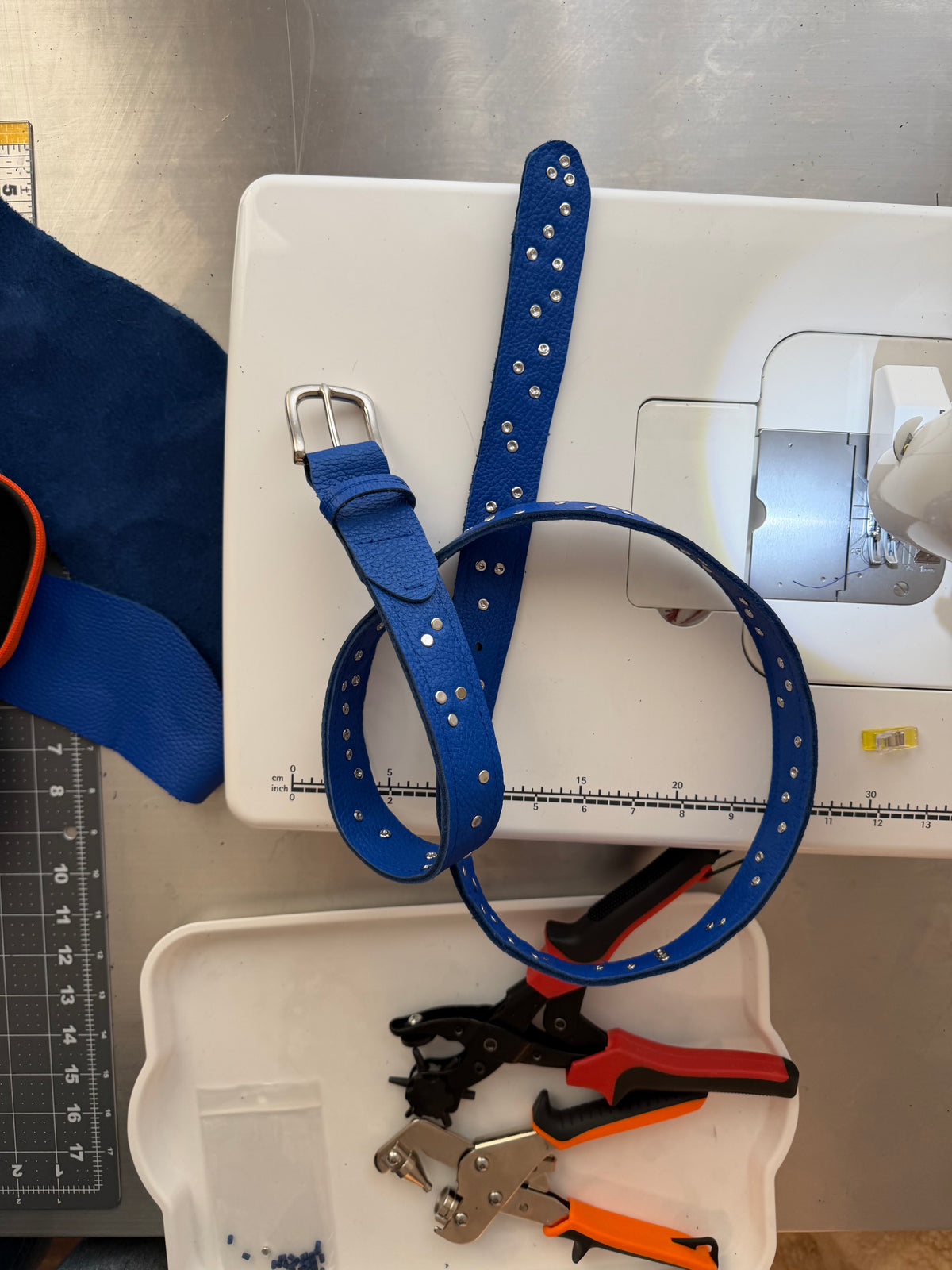 Cobalt Blue Studded Belt