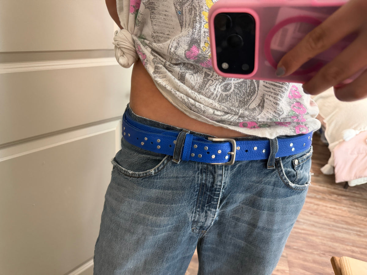 Cobalt Blue Studded Belt