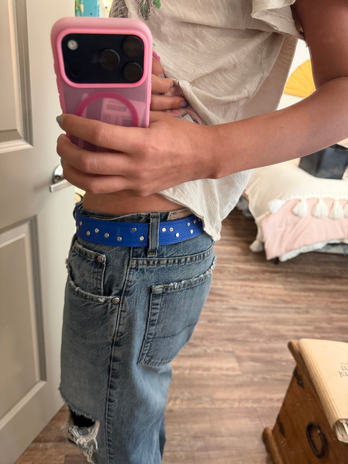 Cobalt Blue Studded Belt