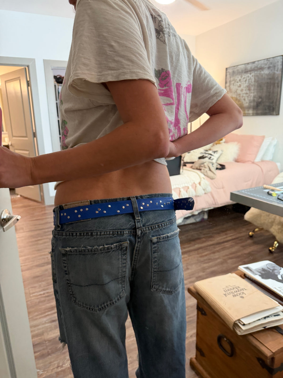 Cobalt Blue Studded Belt