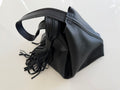 Black Leather Fringe Shoulder Bag