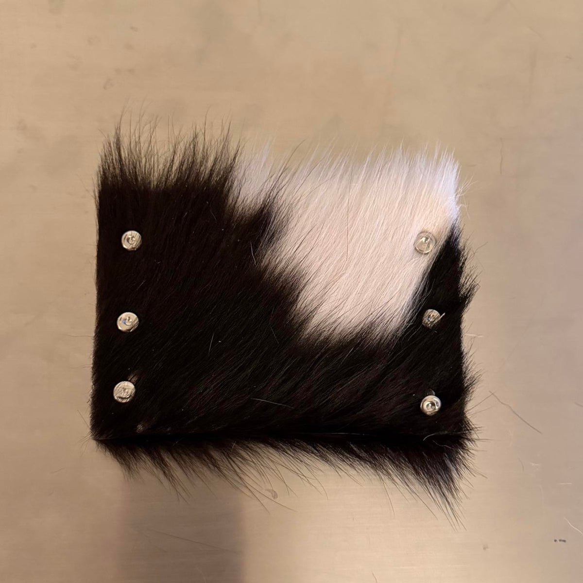 White and Black Cowhide Cardholder
