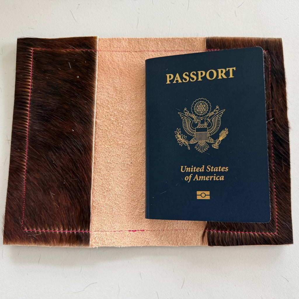 Brown Cowhide Passport Cover