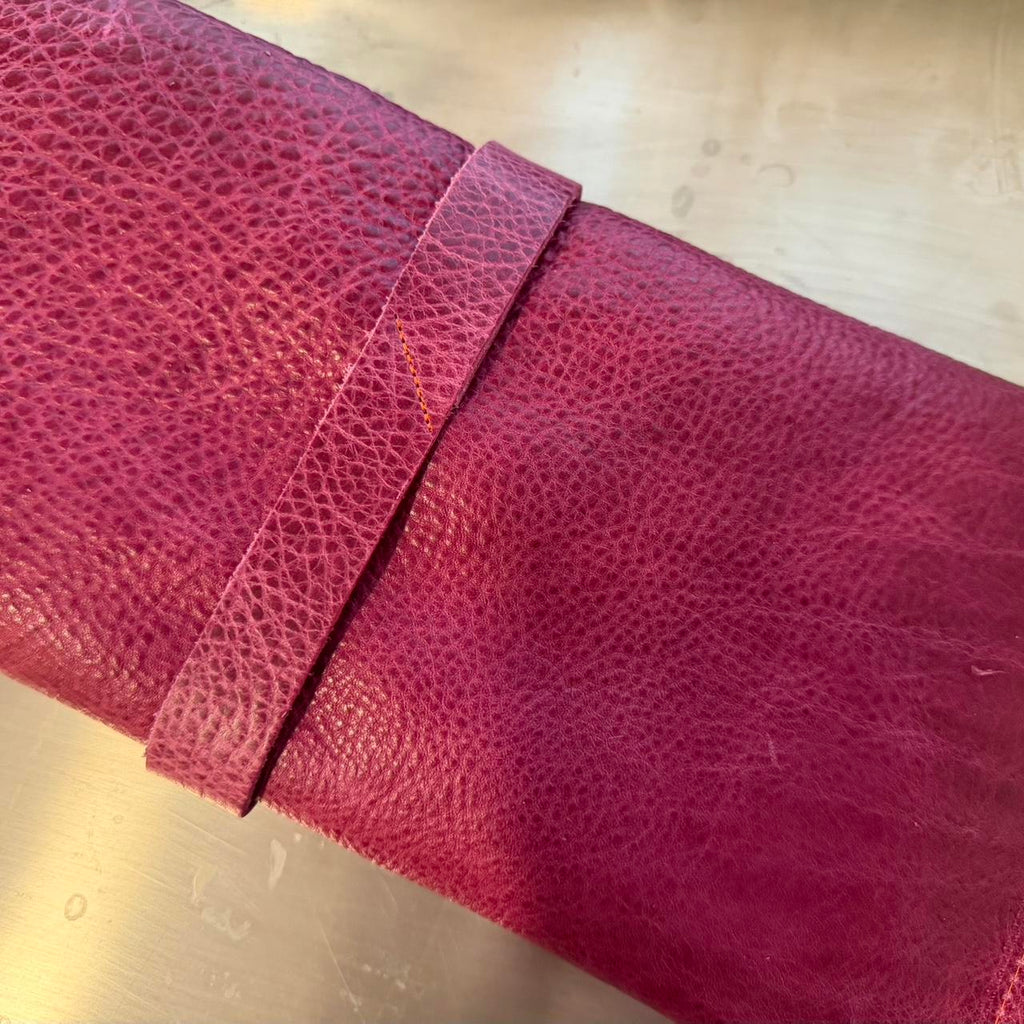 Pebbled Pink Gold Clasp Clutch