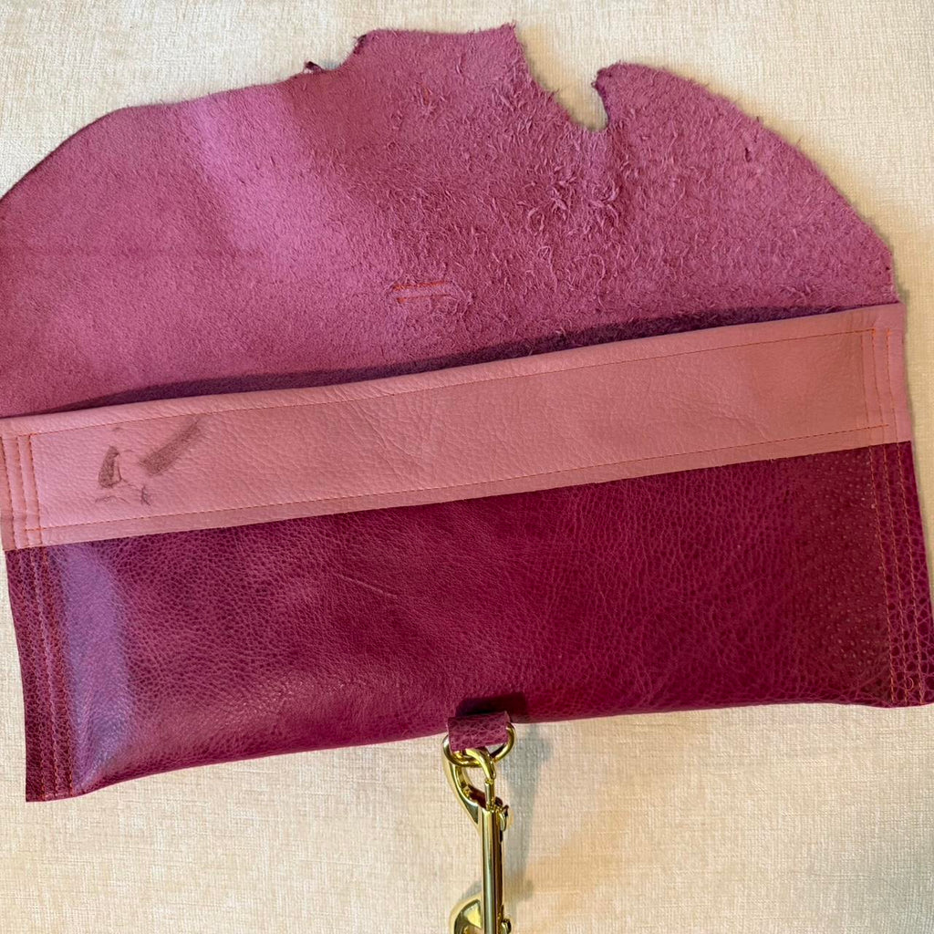 Pebbled Pink Gold Clasp Clutch