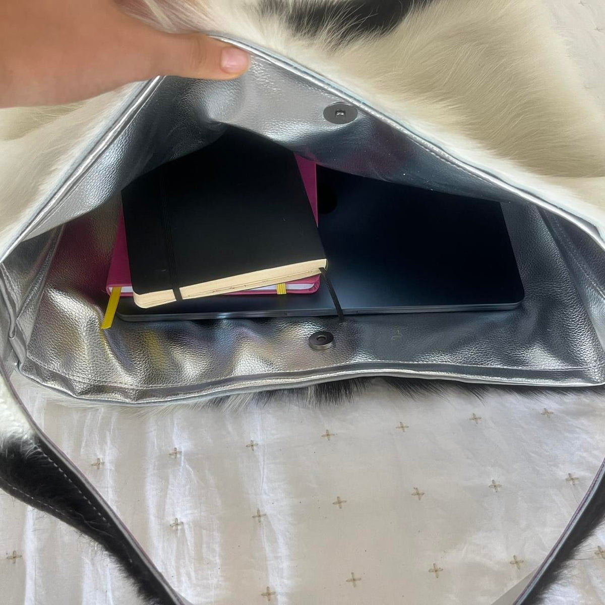 Black & White Cowhide Shoulder Bag