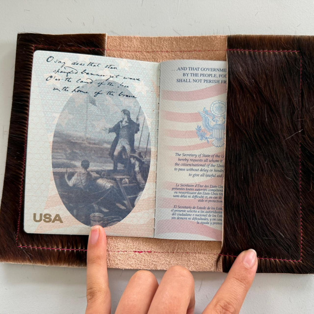 Brown Cowhide Passport Cover