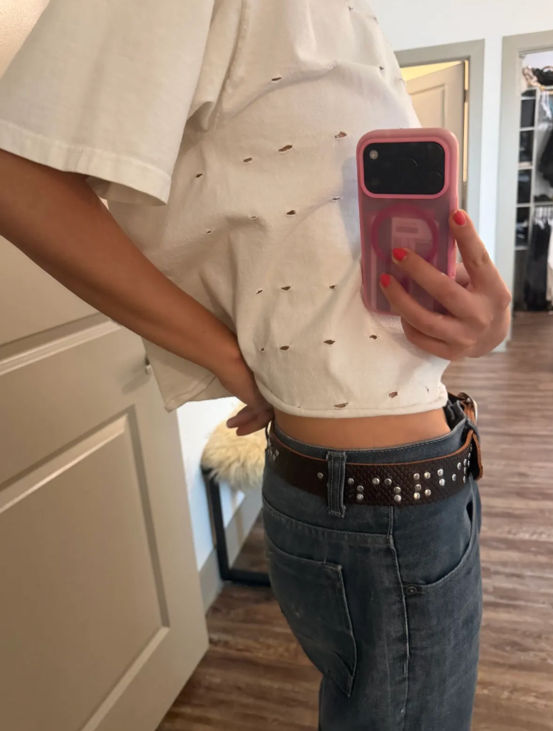 Studded Sable Branded Belt