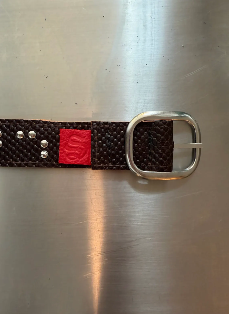 Studded Sable Branded Belt